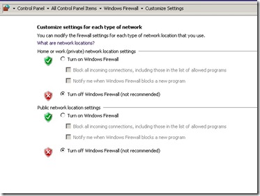 firewall off